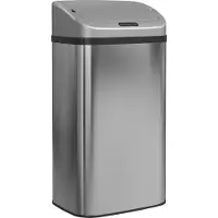 HOMCOM Sensorafvalbak ABS, roestvrij staal 33L x 25B x 69H cm Zilver