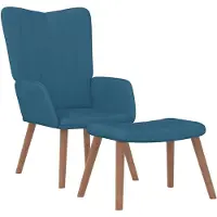 vidaXL Relaxstoel met voetenbank fluweel blauw
