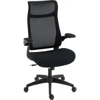HOMCOM ergonomische bureaustoel met 3D-armleuningen, mesh-rugleuning en hoofdsteun