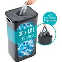 Easymaxx statiegeldflessen verzamelbak 100 l met 2 uitneembare draagtassen | Flessenopslag voor oud glas en statiegeldflessen | Bak voor statiegeldflessen | Flessenverzamelaar voor keuken en berging