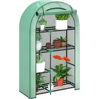Outsunny - Foliekas - Staal - Kunststof - 100L x 45B x 160H cm - Groen