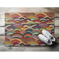 Coloray Deurmat voor binnen - Rood Deurmat Met Print - Kleurrijke Abstractie Inloopmat - Grote Deurmat - Design Deurmat - 60x40 cm