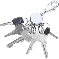 Troika Patent KYR60/CH, sleutelhanger patent / met 6 uitklikbare ringen / Schlüsselhalter rund mit 6 ausklinkbaren Ringen, Patentchrom