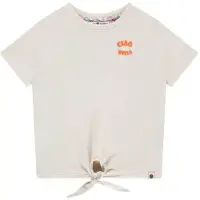 Stains & Stories T-shirt met backprint ecru Meisjes Stretchkatoen Ronde hals - maat 104