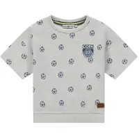 Stains & Stories T-shirt lichtgrijs Jongens Katoen Ronde hals All over print - maat 116