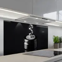 KitchenYeah Spatscherm 120x60 cm - Zelfklevende achterwand Kurkentrekker - Wijn - Zwart - Wit - Keuken muurbeschermer - Spatwand fornuis