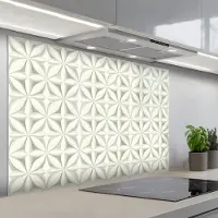 KitchenYeah Spatscherm 120x80 cm - Zelfklevende achterwand Abstract - Structuur - Grijs - Wit - Keuken muurbeschermer - Spatwand fornuis