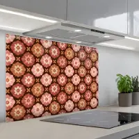 KitchenYeah Spatscherm 80x55 cm - Zelfklevende achterwand Geometrisch - Bloemen - Kleurrijk - Keuken muurbeschermer - Spatwand fornuis