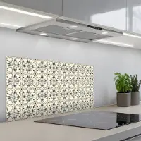 KitchenYeah Spatscherm 80x40 cm - Zelfklevende achterwand Floraal - Patroon - Kleurrijk - Keuken muurbeschermer - Spatwand fornuis