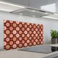 KitchenYeah Spatscherm 100x50 cm - Zelfklevende achterwand Geometrisch - Bloemen - Kleurrijk - Keuken muurbeschermer - Spatwand fornuis