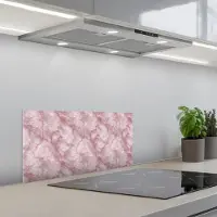 KitchenYeah Spatscherm 60x30 cm - Zelfklevende achterwand Roze - Kwartsmarmer - Aders - Keuken muurbeschermer - Spatwand fornuis