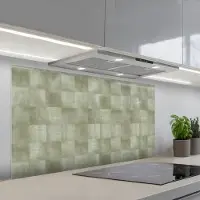 KitchenYeah Spatscherm 120x60 cm - Zelfklevende achterwand Vlakken - Rustiek - Groen - Keuken muurbeschermer - Spatwand fornuis