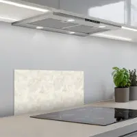 KitchenYeah Spatscherm 70x30 cm - Zelfklevende achterwand Crèmebeige - Marmer print - Aders - Keuken muurbeschermer - Spatwand fornuis
