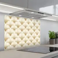 KitchenYeah Spatscherm 80x60 cm - Zelfklevende achterwand Waaier - Motief - Goud - Keuken muurbeschermer - Spatwand fornuis