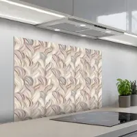 KitchenYeah Spatscherm 100x65 cm - Zelfklevende achterwand Abstract - Golvend - Pastel - Keuken muurbeschermer - Spatwand fornuis
