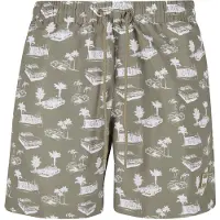 Urban Classics Zwemshorts olijfgroen / wit