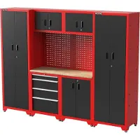 Feistos Juno 14 Gereedschapswand Hoog - 46x264x198 cm - Zwart/Rood