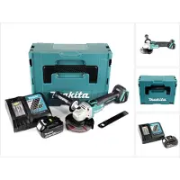Makita DGA 504 RM1J accu haakse slijper 18 V 125 mm borstelloos + 1x accu 4,0 Ah + oplader + Makpac