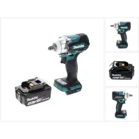 Makita DTW 300 M1 Accu-slagmoersleutel 18 V 330 Nm 1/2" Borstelloos + 1x accu 4.0 Ah - zonder lader (Oplaadbare batterij)