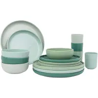 Bo Camp Servies - Dune - RPET - Groen - 16-Delig