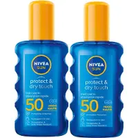 Nivea SUN Protect & Dry Touch Transparante Zonnebrand Spray - SPF 50 - Trekt snel in - Zonnespray - Waterbestendig - Duopack - 2x 200 ml