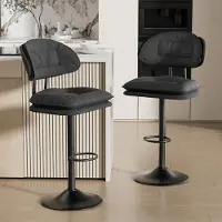 Hawthyhome - Landelijke Serie-Set van 2-techno stof-Verstelbar Draaibaar Ergonomisch-Donkergrijs-Veelzijdig Stijlvol