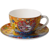 Goebel - James Rizzi | Kop en schotel Cappuccino The Romance of the Sea | Porselein - 250ml