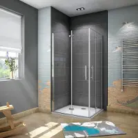 AICA vierkante douchecabine 110x70x185cm,dubbele vouwdeur,hoek instap,6mm veiligheidsglas nano coating