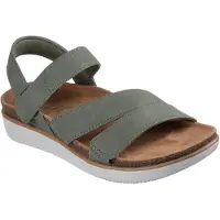 SKECHERS Lifted Comfort Polyurethaan Dames Olijfgroen Sandalen