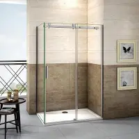 AICA schuifdeur douchewand 135x195cm met zijwand 90x195cm,8mm helder nano veiligheidsglas antikalk,douchecabine