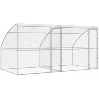 vidaXL Hondenhok 2 st zilver 4 x 2 x 2 m Verzinkt staal