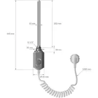 LuxeBath Elektrische badkamerradiator met verwarmingselement 900W 500x1800 mm antraciet recht met zijaansluiting