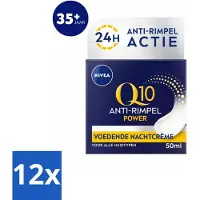 Nivea - Nachtcrème - Q10 POWER Anti-Rimpel - Voor alle huidtypen - Met Q10 & Creatine - 50 ml - Voordeelverpakking - 12 stuks