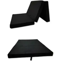 Odol-Plusz Opvouwbaar Logeermatras 180 x 65 x 7 cm – Schuim Matras, Compact, Draagbaar Reisbed voor Gasten, Camping en Thuisgebruik, zwart