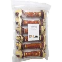 PETSTYLE LIVING Geknoopte Botten met Kip Meerkleurig 21cm - Hondensnacks - 6 Stuks