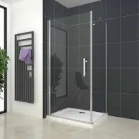 AICA 100x76cm Douchecabine met 1 draaideur 195 cm hoog ,6mm Nano Coating Veiligheidsglas.