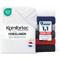 Komfortec Hoeslaken 200x200 cm - tot 30cm Matrashoogte - Rondom Elastiek - Wit