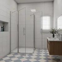AICA Douchecabine 90 x 120 x 195 cm, draaideur,6 mm NANO EasyClean veiligheidsglas