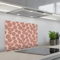 KitchenYeah Spatscherm 70x50 cm - Zelfklevende achterwand Gerbera - Bloemen - Roze - Keuken muurbeschermer - Spatwand fornuis