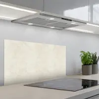 KitchenYeah Spatscherm 80x40 cm - Zelfklevende achterwand Crème - Egaal - Beton print - Keuken muurbeschermer - Spatwand fornuis