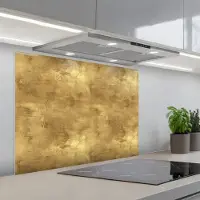 KitchenYeah Spatscherm 80x60 cm - Zelfklevende achterwand Industrieel - Textuur - Goud - Keuken muurbeschermer - Spatwand fornuis