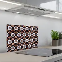 KitchenYeah Spatscherm 60x40 cm - Zelfklevende achterwand traditioneel - Element - Kleurrijk - Keuken muurbeschermer - Spatwand fornuis