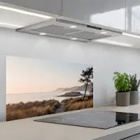 KitchenYeah Spatscherm 90x45 cm - Zelfklevende achterwand Landschap - Kust - Duinen - Keuken muurbeschermer - Spatwand fornuis