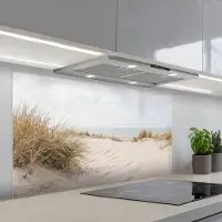 KitchenYeah Spatscherm 120x60 cm - Zelfklevende achterwand Wolken - Duinlandschap - Zand - Keuken muurbeschermer - Spatwand fornuis