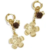 Yehwang Oorringen met bloemen hangers in variërende maten