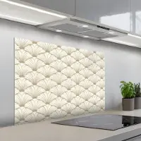 KitchenYeah Spatscherm 100x65 cm - Zelfklevende achterwand Klassiek - Art - Beige - Keuken muurbeschermer - Spatwand fornuis