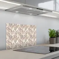 KitchenYeah Spatscherm 60x40 cm - Zelfklevende achterwand Abstract - Golvend - Pastel - Keuken muurbeschermer - Spatwand fornuis