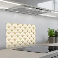 KitchenYeah Spatscherm 60x40 cm - Zelfklevende achterwand Waaier - Motief - Goud - Keuken muurbeschermer - Spatwand fornuis