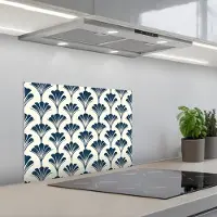 KitchenYeah Spatscherm 60x45 cm - Zelfklevende achterwand Klassiek - Motief - Blauw - Keuken muurbeschermer - Spatwand fornuis