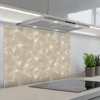 KitchenYeah Spatscherm 90x60 cm - Zelfklevende achterwand Organisch - Textuur - Beige - Keuken muurbeschermer - Spatwand fornuis